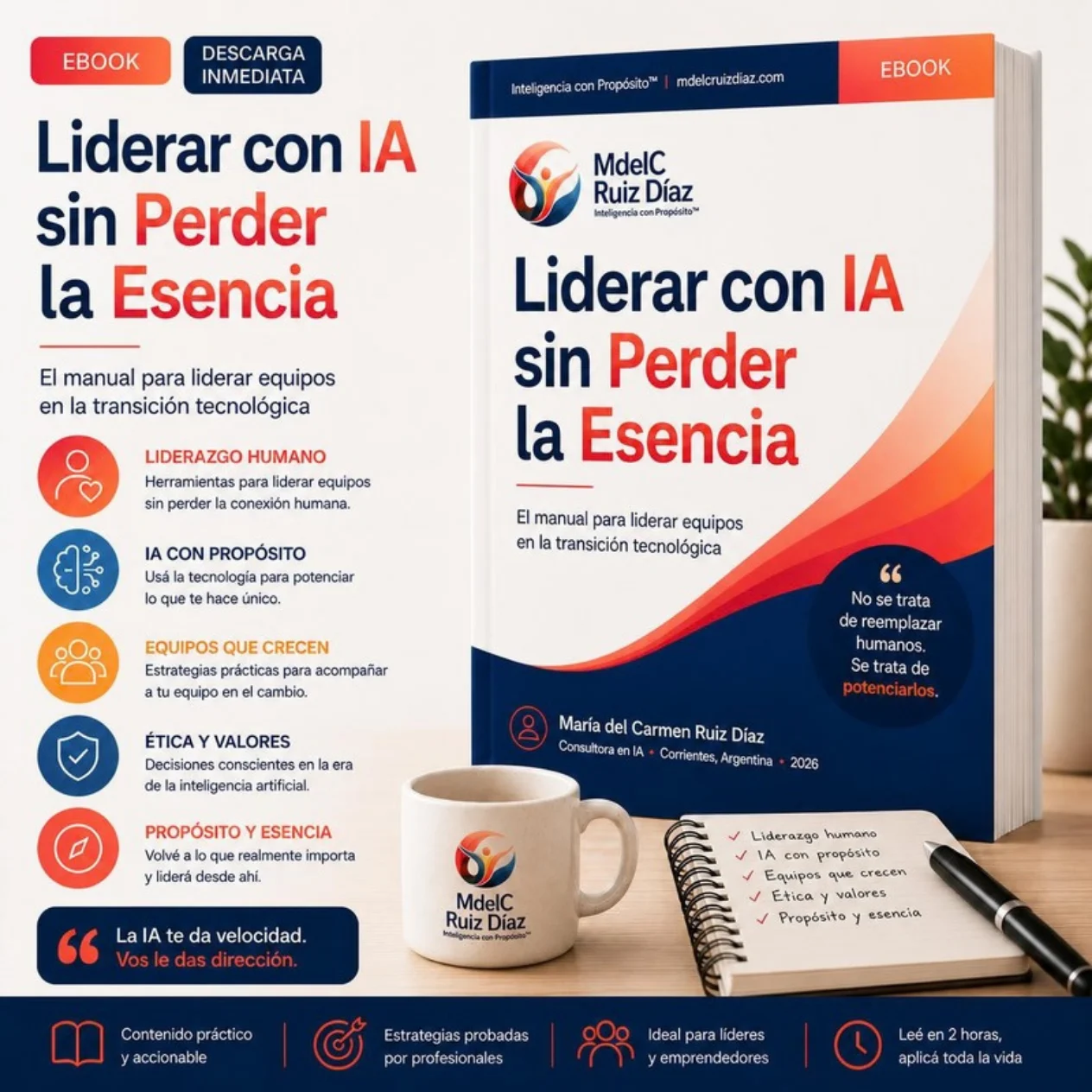 Ebook Liderar con IA sin Perder la Esencia de María del Carmen Ruiz Díaz